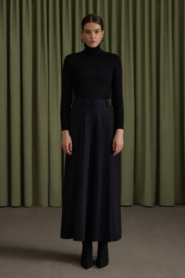 Siyah Lyocell Pantolon - Aker (1)