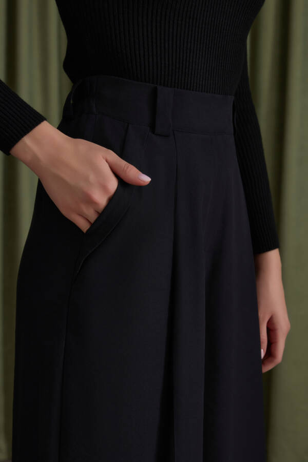 Siyah Lyocell Pantolon - 5
