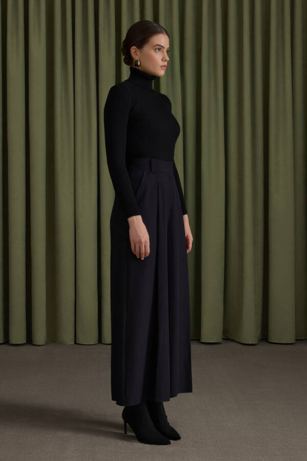 Siyah Lyocell Pantolon - 3