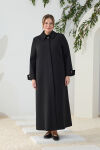 Siyah Manşet Detaylı Pardösü - 3