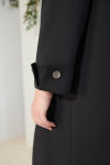 Siyah Manşet Detaylı Pardösü - 6