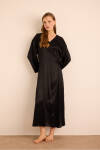 Siyah Omuz ve Sırtı Dantel Detaylı Viscon Sabahlık - 3