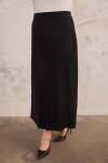 Siyah Ön Ortası Çift Pile Detaylı Etek - 6