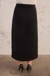 Siyah Ön Ortası Çift Pile Detaylı Etek - 7