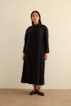 Siyah Önden Düğmeli Ferace - 5