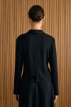 Siyah Önden Fermuarlı Kısa Örme Ceket - 4