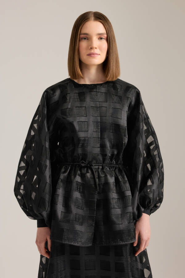Siyah Organze Ceket - 3