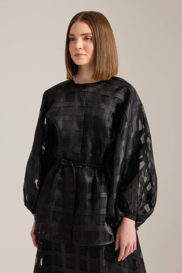 Siyah Organze Ceket - 4