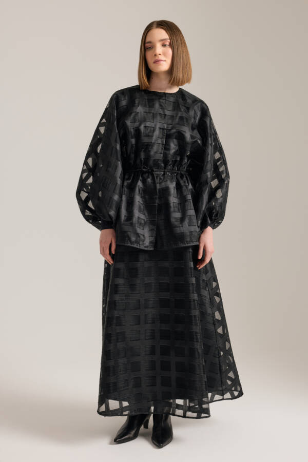 Siyah Organze Ceket - Aker (1)