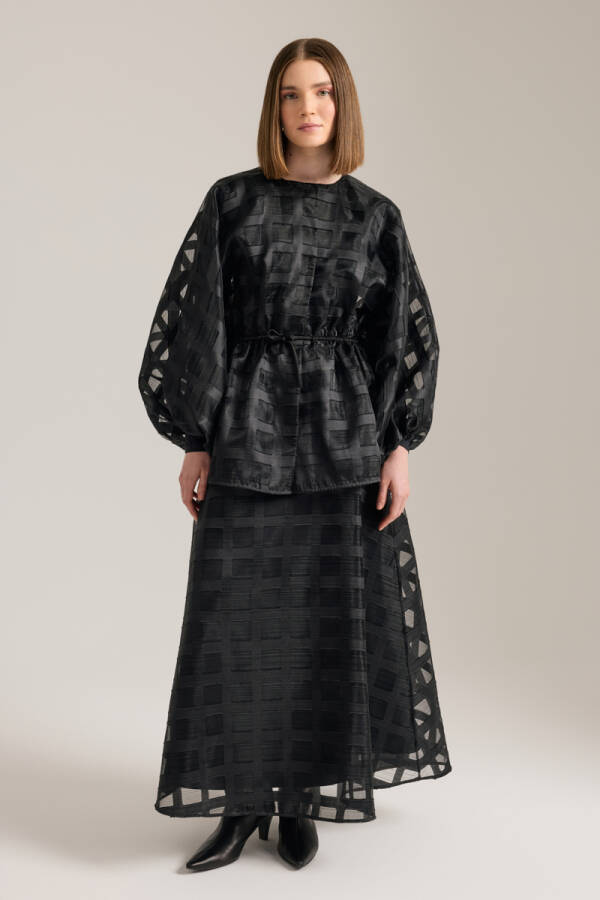 Siyah Organze Ceket - Aker