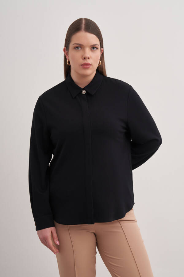 Siyah Örme Gömlek - Aker (1)