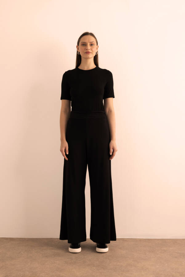 Siyah Örme Pantolon Etek - Aker (1)