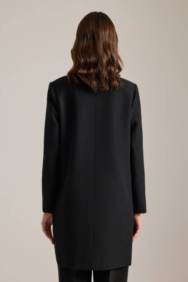 Siyah Özel Dokulu Kumaş Kap - 7