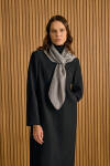Siyah Özel Dokulu Kumaş Pardösü - 1