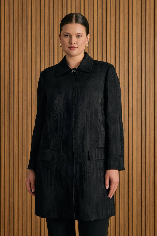 Siyah Özel Dokuma Kumaş Kap - Aker