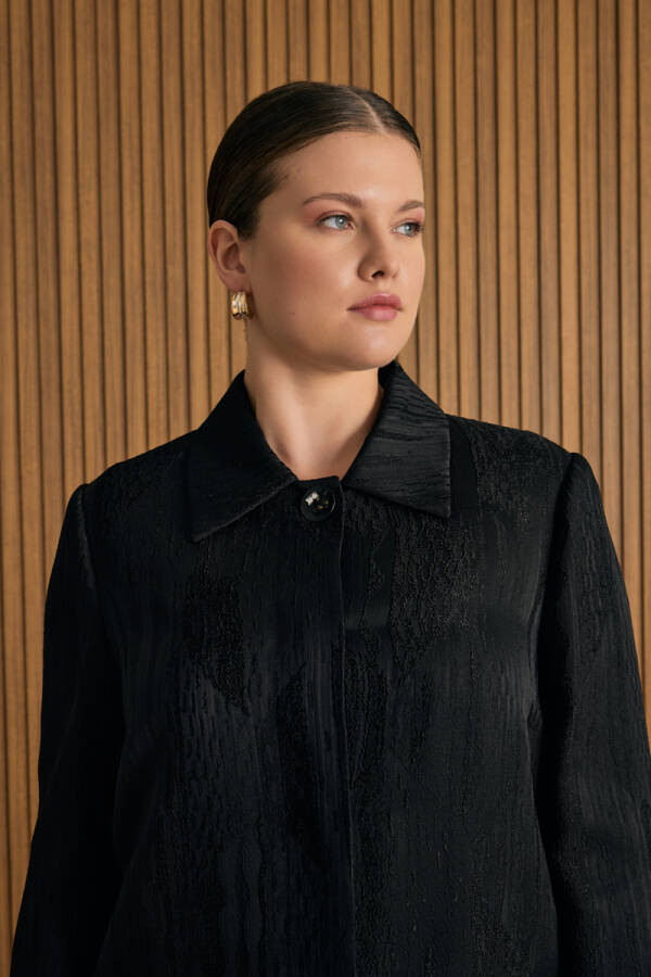 Siyah Özel Dokuma Kumaş Kap - 4