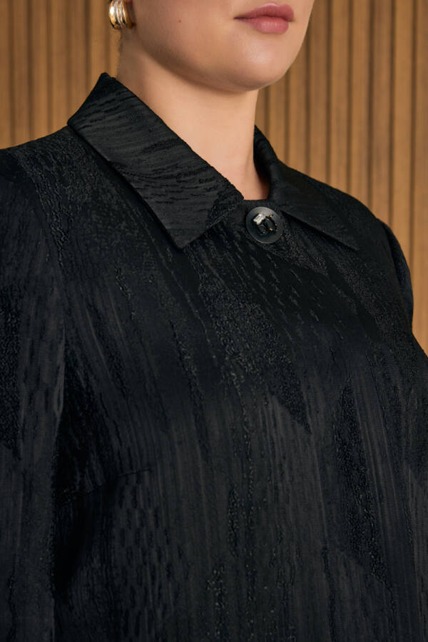 Siyah Özel Dokuma Kumaş Kap - 5