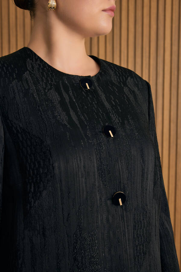 Siyah Özel Dokuma Kumaş Kap - 4