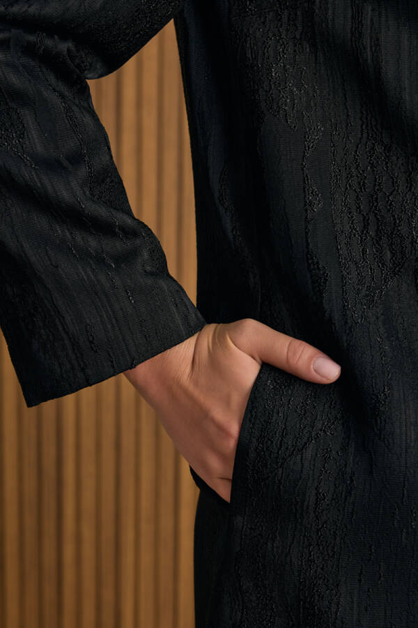 Siyah Özel Dokuma Kumaş Kap - 5