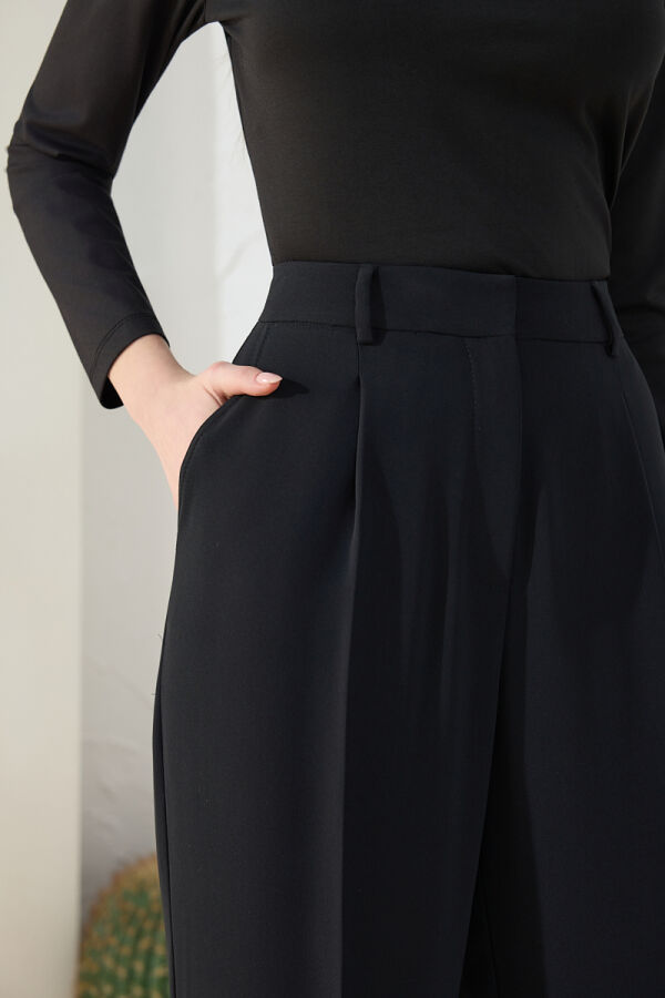 Siyah Palazzo Pantolon - 5