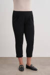 Siyah Beli Lastikli Dokuma Pantolon - 2