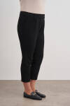 Siyah Beli Lastikli Dokuma Pantolon - 4