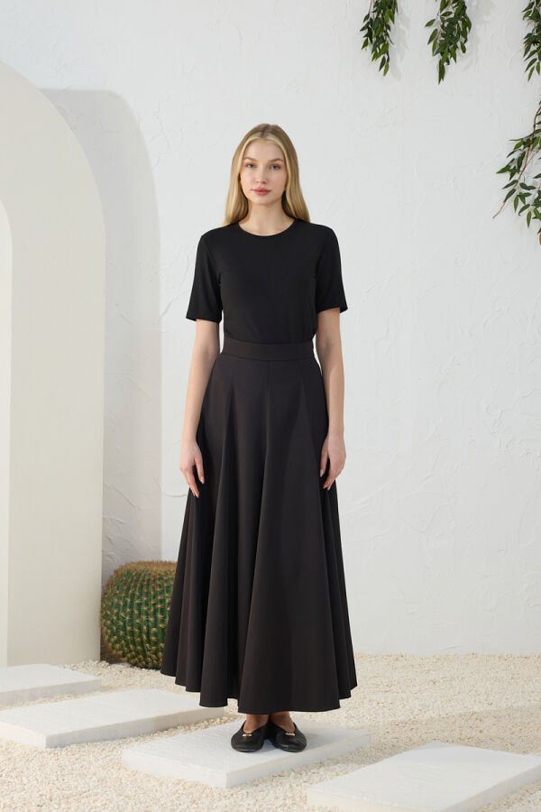 Siyah Parçalı Etek - Aker (1)