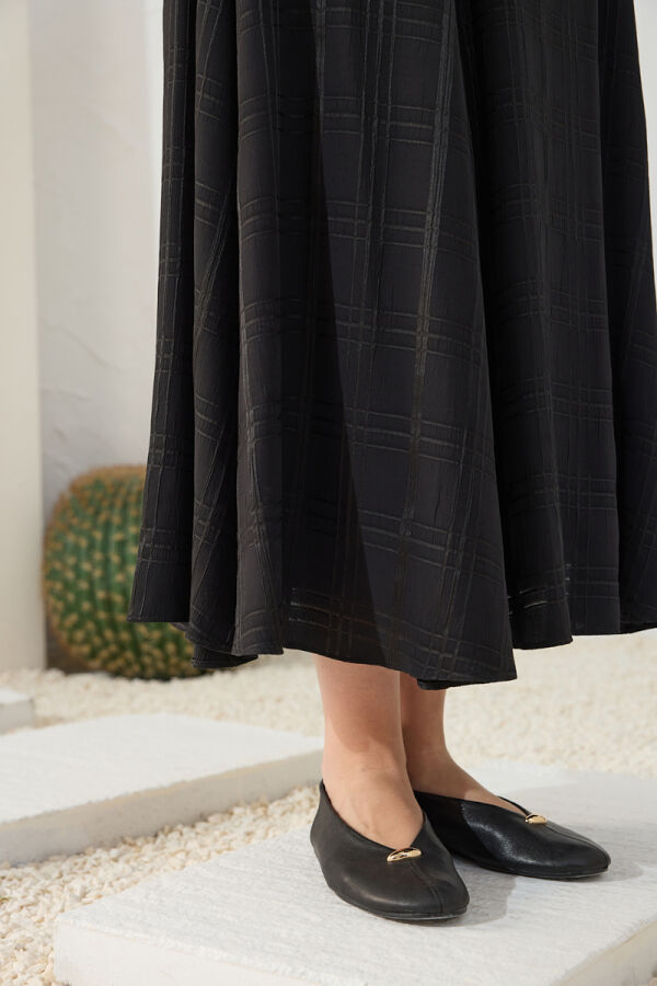 Siyah Parçalı Jakarlı Etek - 6