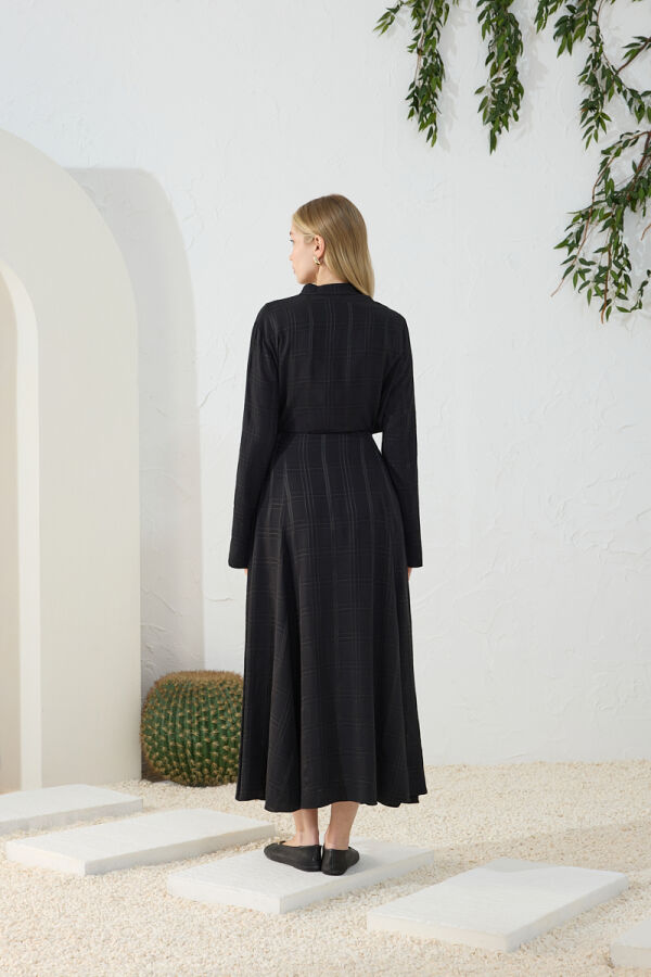 Siyah Parçalı Jakarlı Etek - 7