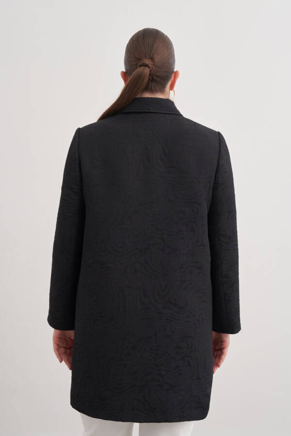 Siyah Patı İşleme Detaylı Cepli Kap - 6