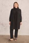 Siyah Patı İşlemeli Tunik - 4