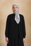 Siyah Pili Detaylı Bluz - 2