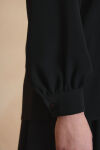 Siyah Pili Detaylı Bluz - 4