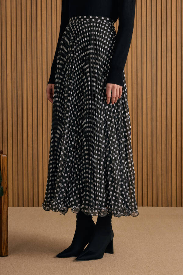Siyah Puantiye Pilise Etek - 5