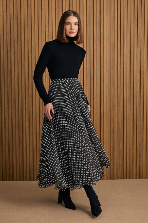 Siyah Puantiye Pilise Etek - 1