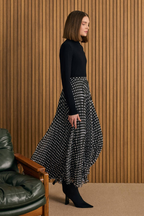 Siyah Puantiye Pilise Etek - 4