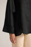 Siyah Rahat Form Keten Tunik - 4