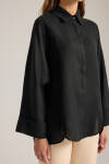 Siyah Rahat Form Keten Tunik - 3