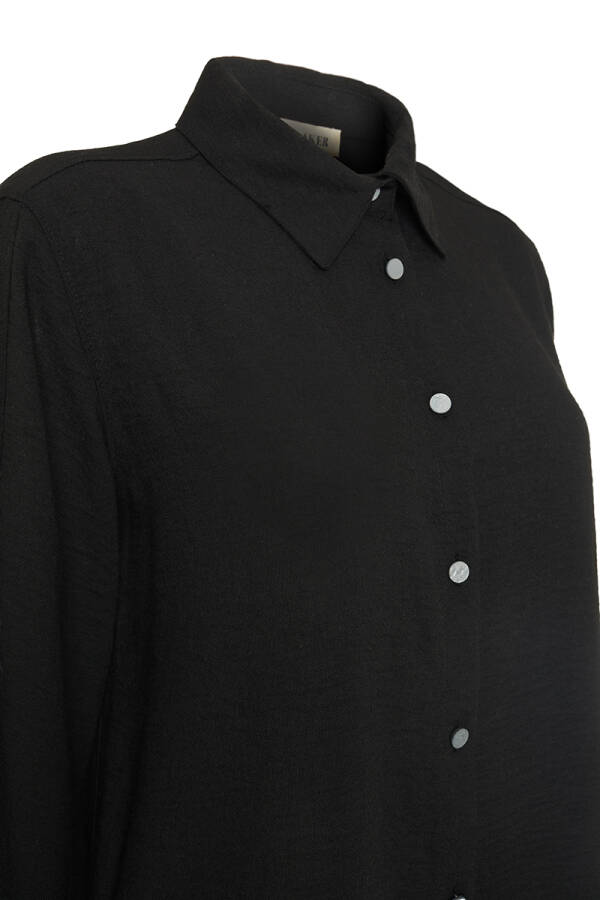 Siyah Rahat Kesim Basic Bluz - Aker (1)