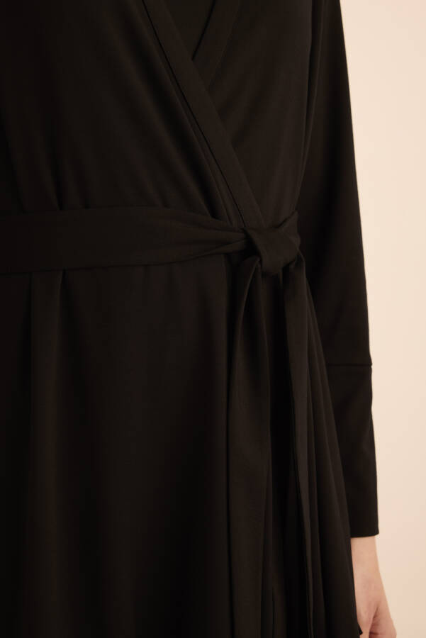 Siyah Rayon Örme Hırka - 5