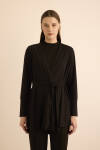 Siyah Rayon Örme Hırka - 6