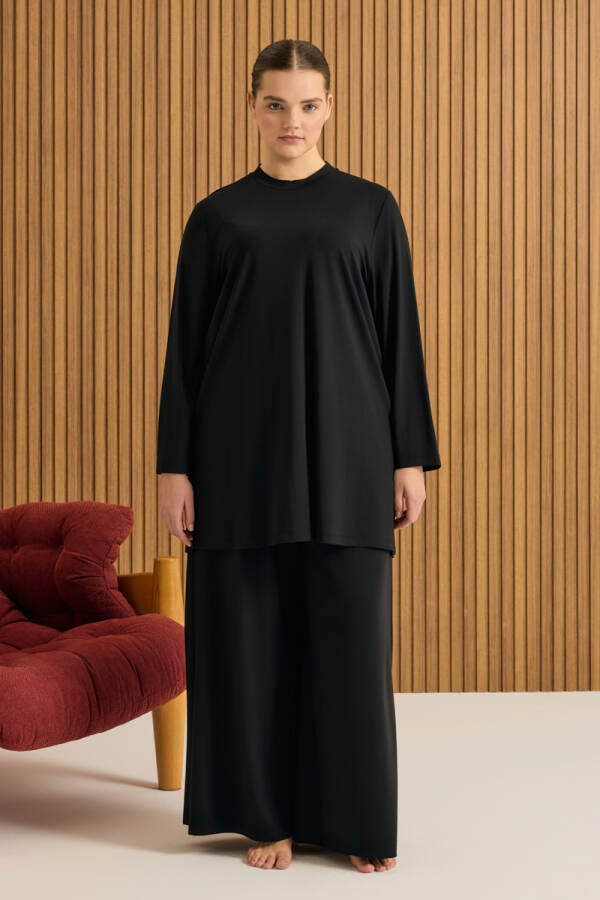 Siyah Rayon Pijama Altı - Aker