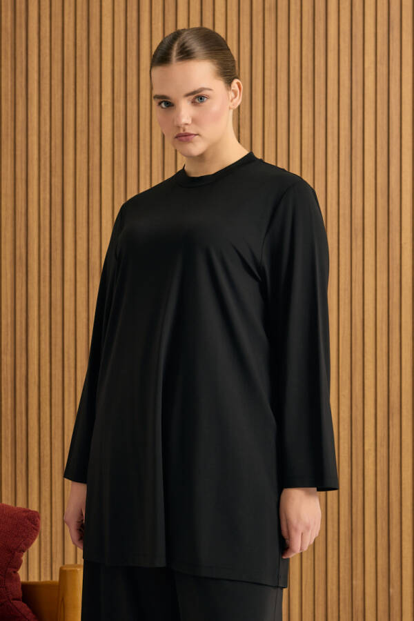 Siyah Rayon Pijama Üstü - Aker (1)