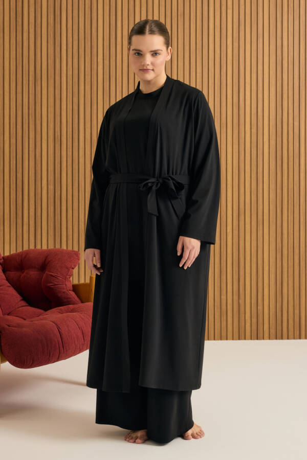 Siyah Rayon Sabahlık - Aker