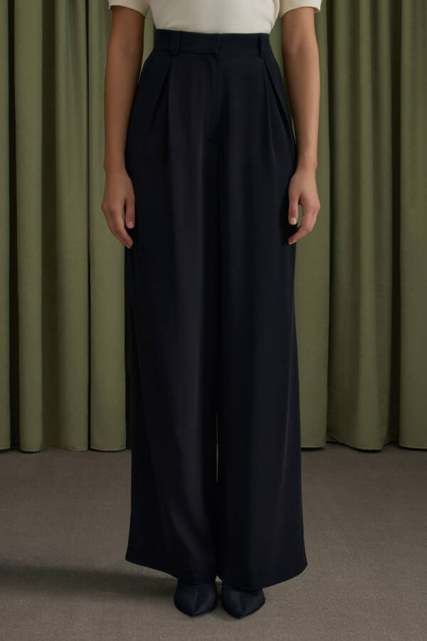 Siyah Rayon Viscon Pantolon - Aker (1)