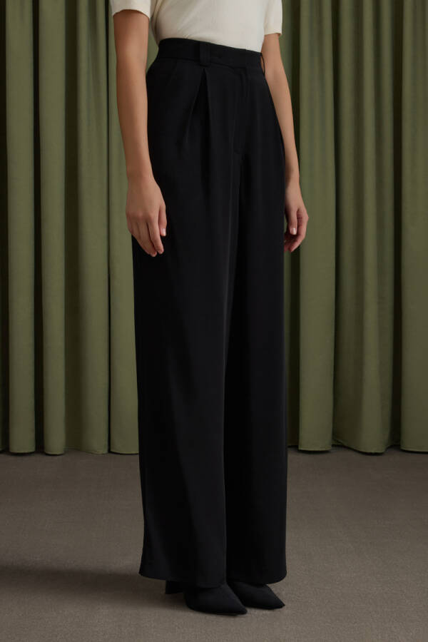 Siyah Rayon Viscon Pantolon - 3