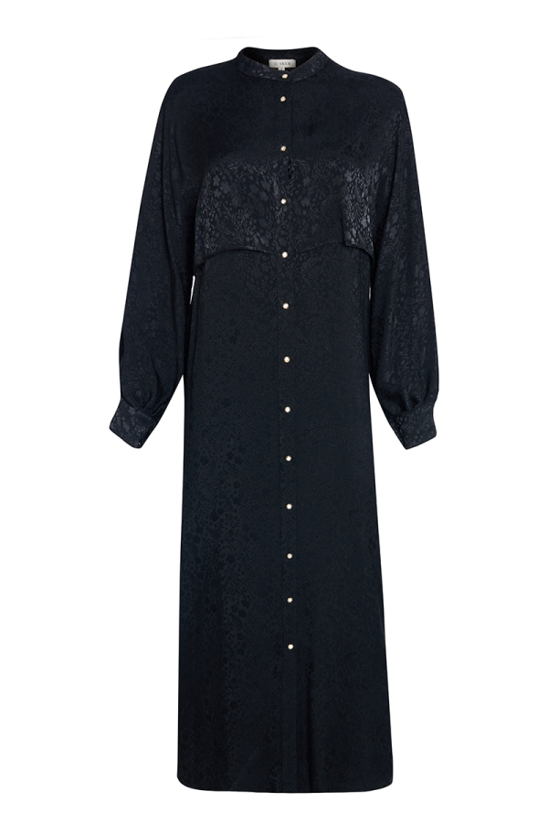 Siyah Rüzgarlık Detaylı Jakarlı Ferace - 1