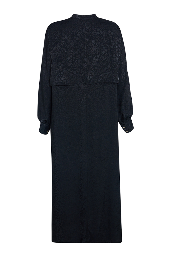 Siyah Rüzgarlık Detaylı Jakarlı Ferace - 3