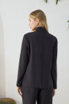 Siyah Şal Yaka Bluz - 6