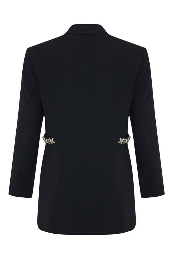 Siyah Şal Yaka İşleme Detaylı Abiye Ceket - 3